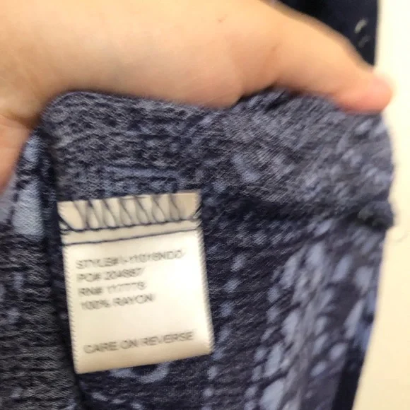 LOVESTITCH Womens Large Bell Sleeve Mixed Media Cross Front Blouse Top NWOT Blue - Picture 13 of 14